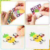 Haooryx 300pcs Summer Make A Face Fruit Stickers Scene Roll Make Your Own Pineapple Watermelon Sticker Cartoon Mix and Match Fruits Sticker for Kids Hawaii Fruit Party Favors Scrapbook Decor