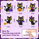 Haooryx 60Pcs Halloween Black Cat Mini Eraser for Kids, Novelty Black Cat Pencil Eraser 3D Mini Desk Puzzle Erasers Pet Student Homework Classroom Prizes Halloween Trick or Treat Party Gift Filler