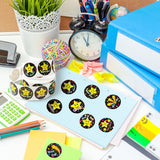 Haooryx 1000pcs Stars Reward Sticker Roll, 8 Designs Cartoon Motivational Stickers Back to School Classroom Supply Parents Teacher Study Sticekr Award for Kids with Inspirational Quote Scrapbook Decor