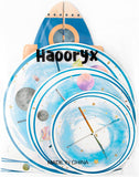 Haooryx Watercolor Outer Space Cupcake Stand Decor 3 Tier Astronaut Planet Rocket Spacecraft Cardboard Cupcake Stand Dessert Holder for Kids Theme Birthday Baby Shower Gender Reveal Party Supplies