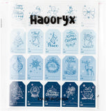 Haooryx 400PCS Christmas Gift Tag Stickers Blue Adhesive Winter Name Tag Xmas Tree Snowflake Labels Sticker Xmas to and from Sticker for Holiday Present Box Package Decoration Supply(Blue,20Sheet)