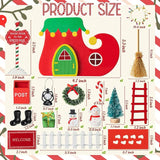 Haooryx 22pcs Christmas Magic Wooden Miniature Fairy Doors Accessories, Christmas Elf Magic Door for Wall Fairies Magical Door Decoration Christmas Party Outdoor Xmas Decor (Christmas Shoes)