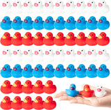 Haooryx 60Pcs Patriotic Mini Rubber Ducks Independence Day Float Bathtub Ducky 4th of July White Blue Red Tiny Squeak Duckies for Baby Shower Birthday Party Favors Memorial Day Gift Class Reward