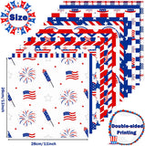 Haooryx 60pcs The 4th of July Patriotic Pattern Paper Set 15 Designs 11 Inch Independence Day Double-Sided Retro Scrapbook Specialty Paper-U.S. Flag Red Blue White Patriotic Decorative Craft Paper