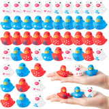 Haooryx 60pcs Patriotic Mini Rubber Duckies Toys The 4th of July Tiny Squeeze Ducks Float Bathtub Ducky for Independence Day National Day Decoration Blue White Red Cute Duck for Kids Shower Supply