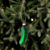 Haooryx German Christmas Pickle Ornament Tradition Decor, Glass Blown Green Cucumber Craft Pendant Tags with Rope for Christmas Tree House Decor Tradition Xmas Holiday Party Favor Gift Supply