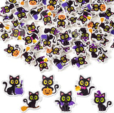 Haooryx 60Pcs Halloween Black Cat Mini Eraser for Kids, Novelty Black Cat Pencil Eraser 3D Mini Desk Puzzle Erasers Pet Student Homework Classroom Prizes Halloween Trick or Treat Party Gift Filler