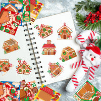 Haooryx 300pcs Christmas Make a Gingerbread House Scene Sticker Roll Make Your Own Christmas Gingerbread House Sticker Decals DIY Art Craft for Xmas Holiday Party Supply Water Bottle Envelopes Decor