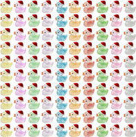 Haooryx 100Pcs Christmas Mini Resin Ducks Glitter Miniature Christmas Hat Duck Figures Shine Tiny Duck Ornaments Micro Landscape Fairy Garden Dollhouse Accessories for Xmas Birthday Party Decor