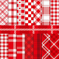 Haooryx 60pcs Valentine’s Day Red Plaid Patterned Paper Set, Double-sided 11’x11’ Heart Pattern Red Buffalo Plaid Scrapbook Specialty Paper Origami Paper for Valentine’s DIY Scrapbook Giftwrap Decor