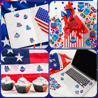 Haooryx 300pcs The 4th of July Owl Stickers Scene Roll Patriotic Make Your Own Owl Sticker Mix and Match Self Adhesive Sticker Decals Educaitonal DIY Sticker for Independence Day Memorial Day for Kids