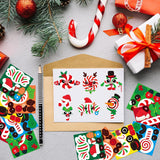 Haooryx 300pcs Make A Christmas Candy Face Scene Sticker Roll, Make Your Own Christmas Candy Canes Happy Face Sticker Decals Cute Mix and Match DIY Art Craft for Xmas Party Supply Gift Wrap Decor