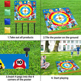 Haooryx Dragon Princess Adventure Kumandra Toss Game Set with 4 Bean Bags, Kids Party Game Fun Indoor Outdoor Throwing Game Party Activities with Large Banner for Birthday Party Decoration