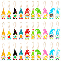 Haooryx 31Pcs Teacher Appreciation Wooden Gnome Ornaments Hanging Decoration, School Gnome Wood Pendant Tags for Rustic Teacher Gifts End of The Year Teachers Day Back to School Classroom Decoration