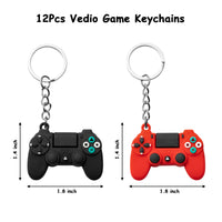 Haooryx 24 Pcs Video Game Party Favor Include Game Handle Keychains and Rubber Bracelets Inspired Silicone Wristbands Key Ring Pendant for Video Game Party Supplies Kids Birthday Gift Fillers
