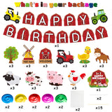 Haooryx 42pcs Farm Animals Birthday Decorations Supplies, Farm Barn Happy Birthday Banner Hanging Swirls Table Centerpieces Cake Toppers Decor Kit for Kids Barnyard Animals Theme Party