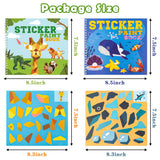 Haooryx Animal Stickers Paint Books Craft for Kids, Dinosaur Unicorn Shark Dolphin Turtle More Land and Sea Animal Designs DIY Puzzles Book for Kids Art Craft Gift -Create 24 Pictures …