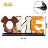 Haooryx Dog ONE Letter Sign Wooden Centerpiece, Woof One Ornament Milestone for Dog Party Supplies Puppy Birthday Decorations Tables Desk Decor Photo Props for One Year Old Pet Dog First Birthday