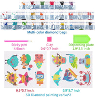 Haooryx 12Pcs Summer Beach 5D DIY Diamond Painting Kits for Kids Adult Beginners Under The Sea Ocean Animals Resin Rhinestone Diamond Mosaic Stickers Handmade Digital Paint by Numbers Art Craft Gift