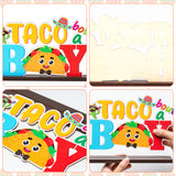 Haooryx 2Pcs Taco Bout a Baby Gender Reveal Wooden Centerpiece Table Decorations, Mexican Cinco De Mayo Boy Girl Letter Signs He or She Table Centerpieces for Gender Reveal Baby Shower Party Supplies