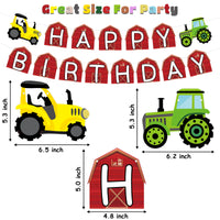 Haooryx 42pcs Farm Animals Birthday Decorations Supplies, Farm Barn Happy Birthday Banner Hanging Swirls Table Centerpieces Cake Toppers Decor Kit for Kids Barnyard Animals Theme Party