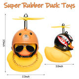 Haooryx 3 Pack Cute Rubber Duck Toys Car Ornaments Cool Glasses Yellow Ducks Car Dashboard Decoration Kit, Animal Series Helmet Ducks with Propellers Glasses Gold Chain for Adults, Teens, Kids Gift