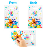 Haooryx 50pcs Word Party Theme Party Favor Bags, Plastic Goodies Gift Bag Candy Treat Bags for Kids Word Party Birthday Party Supplies Family Party Baby Shower Decorations Children Rewards Pack