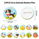 Haooryx 48Pcs Farm Animals Party Favors, Barnyard Animals Silicone Bracelets Wristbands Rubber Keychains Button Pins Cartoon Stickers Birthday Party Supplies Prize Gift Goodie Bag Fillers for Kids