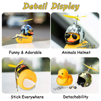 Haooryx 3 Pack Camouflage Rubber Duck Toys Car Ornaments Helmet Yellow Duck Car Dashboard Decoration Set, Camouflage Series Trim Suit Cool Ducks With Propellers Glasses Gold Chain for Kids Adults Gift