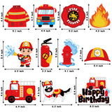 Haooryx 42pcs Fire Truck Birthday Decoration Supplies Kit, Fire Happy Birthday Banner Fireman Hanging Swirls Cake Topper Centerpieces Sticks for Kids Firefighter Theme Party Baby Shower Photo Props …