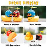 Haooryx 3 Pack Rubber Duck Toys Car Ornaments Helmet Yellow Duck Car Dashboard Decorations Set, Superhero Series Rubber Ducks with Propellers Helmet, Sunglasses, Gold Chain for Adults, Kids Gift