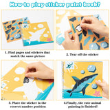 Haooryx Animal Stickers Paint Books Craft for Kids, Dinosaur Unicorn Shark Dolphin Turtle More Land and Sea Animal Designs DIY Puzzles Book for Kids Art Craft Gift -Create 24 Pictures …