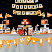 Haooryx Basketball ONE Letter Sign Wooden Centerpiece Table Decoration Basketball Table Topper for Baby Boys First 1st Birthday Baby Shower Decor Basketball Fans Gift Kids Sport Theme Party Decoration