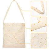 Haooryx Daisy Tote Bag Cotton Canvas Tote Bag for Women Girl Daisy Design Cotton Shoulder Tote Bag Eco-friendly Tote Bag Bulk Reusable School Work Grocery Shopping Canvas Tote Bag with Pockets