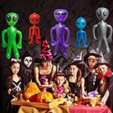 Haooryx 5 Pack Assorted Colors Inflatable Aliens, Jumbo Alien Inflate Toys for All Ages Party Decorations, Novelty Inflatable Martian Aliens for Halloween Game Prize Space Theme Birthday Party Decor