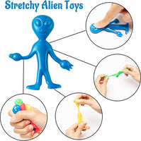 Haooryx 36Pcs Bendable Alien Figures Stretchy Alien Toy Set Stress Relief Fidget Toys for Boys Girls Alien Party Favors Birthday Party Favor Goodie Bag Stuffers Pinata Fillers School Classroom Rewards