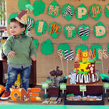 Haooryx Woodland Animals ONE Letter Sign Wooden Centerpiece, Forest Animal Theme Party Decoration Baby 1st Birthday Photo Props for One Year Old Kids First Birthday Happy Fall Baby Shower Decor