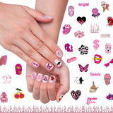 Haooryx 8 Sheets Y2k Baddie Girl Nail Stickers, Super Baddie Girly Aesthetic Nail Decals Women Girls Fingers Pink Trendy Manicure Sticker Money Lips Nail Art Decals Cool Sexy Girl Nail Art Supplies