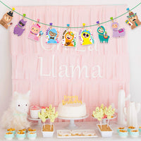 Haooryx 45Pcs Llama Party Cutouts Kids Birthday Party Decorations Supplies, Alpaca Party Signs Paper Cut-outs for Animal Theme Birthday Party Baby Shower Fiesta Bulletin Board Classroom School Decor