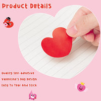 Haooryx 300PCS Valentine's Day Heart Sticker Scene Roll Valentines Make A Face Stickers Pink Red Love Heart DIY Sticker Game Crafts for Kids Classroom Exchange Gifts Valentine Weeding Party Decoration
