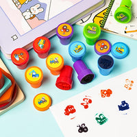 Haooryx 86Pcs Valentine's Day Exchange Classroom Construction Truck Stampers with Greeting Cards for Kids Valentines Classroom Exchange Prizes Construction Truck Party Favor Goodies Bag Stuffers