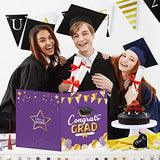 Haooryx 2023 Graduation Decorations Jumbo Greeting Card Guest Book Graduation Large Signature Guest Book Board Class of 2023 Student Graduation Party Supplies Personalized Sign Decor (Purple and Gold)