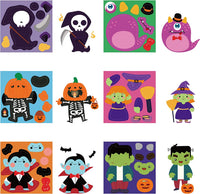 Haooryx 300PCS Make-a-Face Halloween Character Scene Roll Sticker Witch Vampire Pumpkin Make Your Own Face Halloween Stickers Craft for Kids Halloween School DIY Sticker Game Art Crafts Party Favors