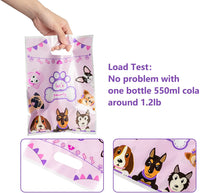 Roll over image to zoom in Haooryx 50Pcs Pink Puppy Party Favor Bags Pet Dog Doggy Plastic Goodie Gift Wrapping Bag with Handles Candy Treat Bags for Baby Shower Kids Birthday Puppy Theme Party Supplies Decorations Rewards Pack