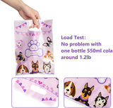 Roll over image to zoom in Haooryx 50Pcs Pink Puppy Party Favor Bags Pet Dog Doggy Plastic Goodie Gift Wrapping Bag with Handles Candy Treat Bags for Baby Shower Kids Birthday Puppy Theme Party Supplies Decorations Rewards Pack