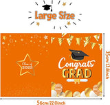 Haooryx 2023 Graduation Decorations Jumbo Greeting Card Guest Book Graduation Large Signature Guest Book Board Class of 2023 Student Graduation Party Supplies Personalized Sign Decor (Orange and Gold)