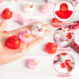 Haooryx 60PCS Mini Rubber Duckies Toys Cute Red Tiny Squeak Ducks Float Bathtub Ducky for Kid Birthday Party Favors Classroom Exchange Gifts Decoration Baby Shower School Prize Supply