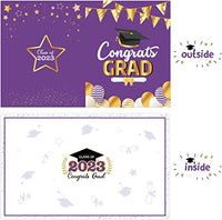 Haooryx 2023 Graduation Decorations Jumbo Greeting Card Guest Book Graduation Large Signature Guest Book Board Class of 2023 Student Graduation Party Supplies Personalized Sign Decor (Purple and Gold)