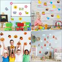 Haooryx 120Pcs Spring Summer Fall Winter Classroom Cutouts Bulletin Board Set, Seasonal Classroom Decoration Paper Cut-Outs Blackboard Border Trim for School Classroom Whiteboard Window Wall Decor