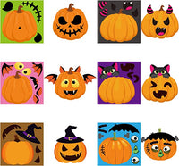 Haooryx 210Pcs Halloween Pumpkin Stickers Scene Roll, Make Your Own Halloween Pumpkin Roll Stickers DIY Pumpkin Make-a-Face Sticker for Kids Halloween School DIY Art Crafts Themed Birthday Party Favor